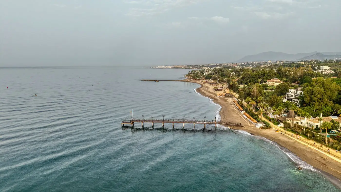 The Marbella coastline — the middle of six municipalities that meet along this stretch