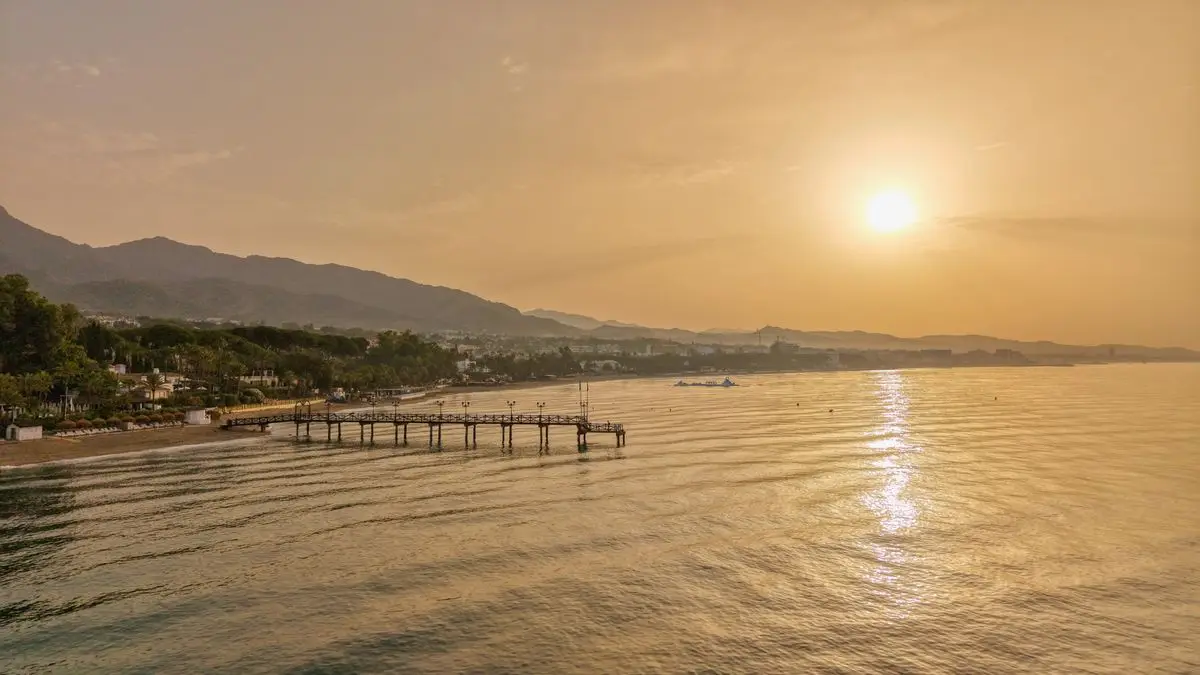 Sunset over the Marbella coastline